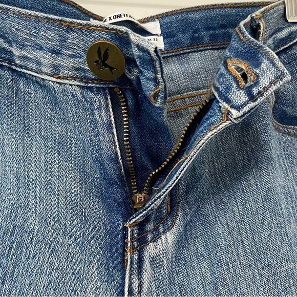 One X One Teaspoon NWT Blue Awesome Baggies Distressed StraightLeg Jeans Size 28 - Picture 4 of 9